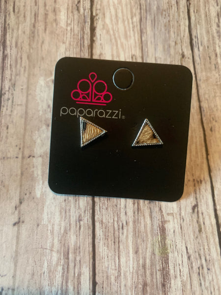 Paparazzi - Starlet Shimmer Earrings Cheetah Triangle