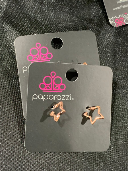 Paparazzi - Starlet Shimmer Earrings Star Copper