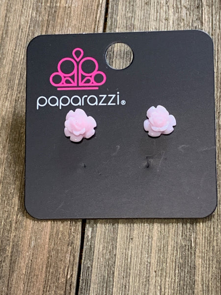Paparazzi - Starlet Shimmer Earrings Flowers Pink