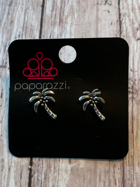 Paparazzi - Starlet Shimmer Earrings Palm Tree