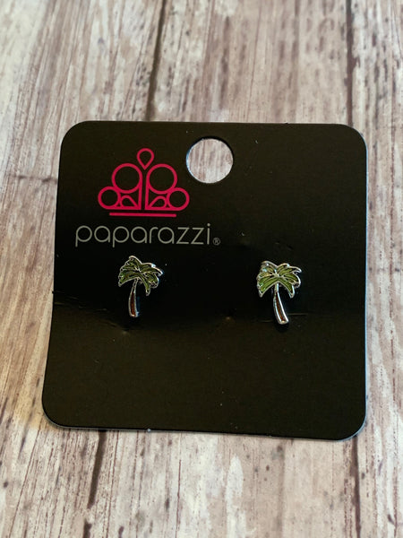 Paparazzi - Starlet Shimmer Earrings Palm Trees