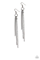 Paparazzi - Streamlined - Black Earrings