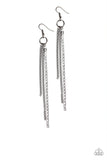 Paparazzi - Streamlined - Black Earrings