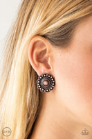 Foxy Flower Garden - Copper - Paparazzi Earrings Clip-On
