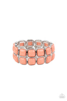 Paparazzi - Double The Diva-Attitude - Orange Bracelet Stretchy