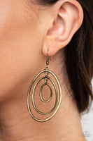 Retro Ruins - Brass - Paparazzi Earrings Fashion Fix