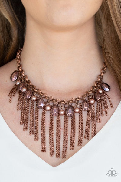 Paparazzi - Industrial Intensity - Copper Necklace