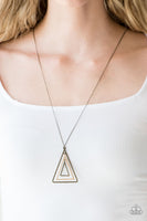 Paparazzi - TRI Harder - Brass Necklace