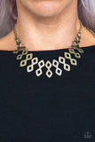 Geocentric - Brass - Paparazzi Necklace