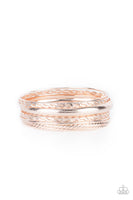 Paparazzi - Trophy Texture - Rose Gold Bracelet Bangle