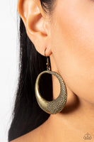 Paparazzi - Downtown Jungle - Brass Earrings Fashion Fix Exclusive