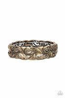 Paparazzi - Paisley Portico - Brass Bracelet Stretchy (Fashion Fix Exclusive)