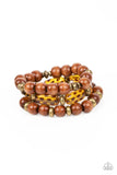 Paparazzi - WILD-Mannered - Brass Stretchy Bracelet Cheetah