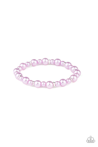 Powder and Pearls - Purple - Paparazzi Stretchy Bracelet