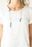 Flirty Foxtrot - Blue - Paparazzi Necklace