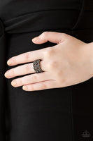 Tell Me How You Really FRILL - Black - Paparazzi Ring