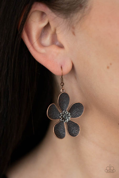 Paparazzi - Fresh Florals - Copper Earrings Flower