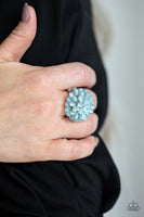 Blooming' Bloomer - Blue - Paparazzi Ring Cat'e Eye Stone