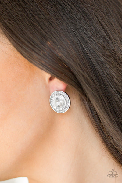 What Should I Bling? - White - Paparazzi Post Earrings