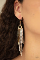 Singing in the REIGN - Gold - Paparazzi Earrings