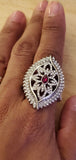 Glammed Up Gardens - Red - Paparazzi Ring