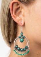 Paparazzi - Palm Breeze - Green Earrings