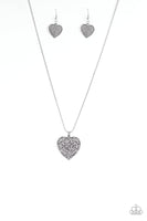 Look Into Your Heart - Silver - Paparazzi Heart Necklace