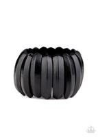 Colorfully Congo - Black - Paparazzi Stretchy Wood Bracelet