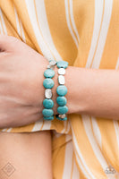 Paparazzi - Simply Sedimentary - Blue Bracelet Stretchy Fashion Fix