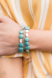 Paparazzi - Simply Sedimentary - Blue Bracelet Stretchy Fashion Fix