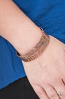 Paparazzi - Ruffle Feathers - Copper Cuff Bracelet