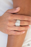 Paparazzi - Top Dollar Bling - White Paparazzi Ring