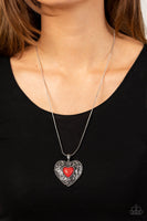 Paparazzi - Wholeheartedly Whimsical - Red Necklace Heart