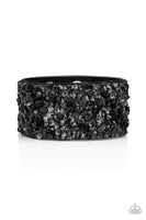 Starry Sequins - Black - Paparazzi Snap Bracelet