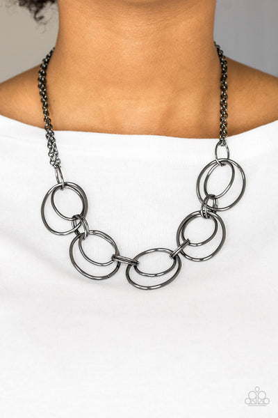 Urban Orbit - Black - Paparazzi Necklace