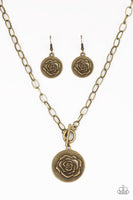 Beautifully Belle - Brass - Paparazzi Necklace