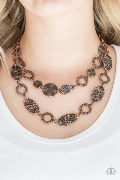 Trippin On Texture - Copper - Paparazzi Necklace