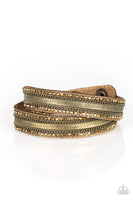 Rocker Rivalry - Brass - Paparazzi Double Wrap Snap Bracelet