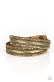 Rocker Rivalry - Brass - Paparazzi Double Wrap Snap Bracelet