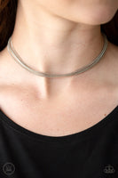 If You Dare - Silver - Paparazzi Choker Necklace #4068