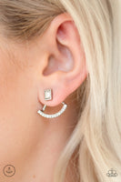 Delicate Arches - White - Paparazzi Double Post Earrings