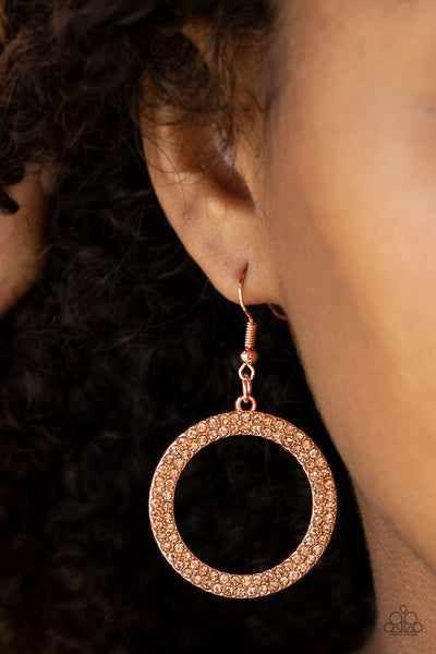 Bubbly Babe - Copper - Paparazzi Earrings #4246 (D)