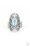 Paparazzi - Gleam Big - Blue Paparazzi Ring Cat's Eye Stone