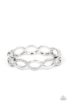 Paparazzi - Tailored Twinkle - White Hinge Bracelet