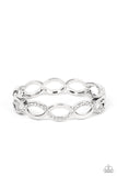 Paparazzi - Tailored Twinkle - White Hinge Bracelet