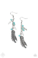 Paparazzi - Find Your Flock - Blue Earrings Feather Fashion Fix