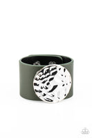 The Future Looks Bright - Green - Paparazzi Leather Snap Bracelet