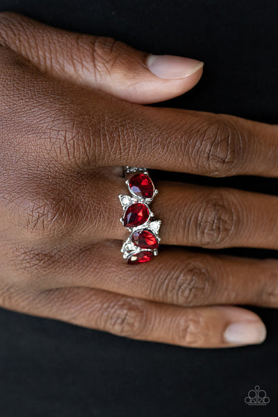 Majestically Modern - Red - Paparazzi Ring