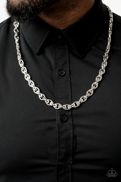 Grit and Gridiron - Silver - Paparazzi Men's Necklace