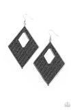 Woven Wanderer - Black - Paparazzi Earrings